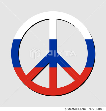 Russia flag in peace symbol. No war. Peaceful concept. Vector illustration 97786089