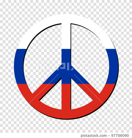 Russia flag in peace symbol. No war. Peaceful concept. Vector illustration 97786090