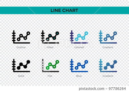 Line Chart icon in different style. Line Chart vector icons designed in outline, solid, colored, filled, gradient, and flat style. Symbol, logo illustration. Vector illustration 97786264