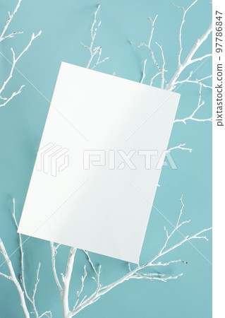 White twig and card mock-up White twig and card mock-up 97786847