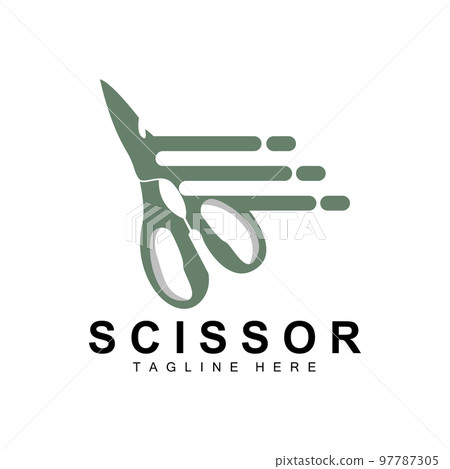 Scissors Logo Design, Barbershop Shaver Vector, Babershop Scissors Brand Illustration 97787305
