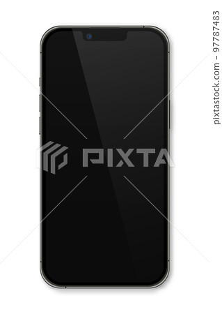 Realistic model smartphone. Smartphone mockup. Device front view. 3D mobile phone with shadow. Vector illustration Realistic model smartphone. Smartphone mockup. Device front view. 3D mobile phone with shadow. Vector illustration 97787483