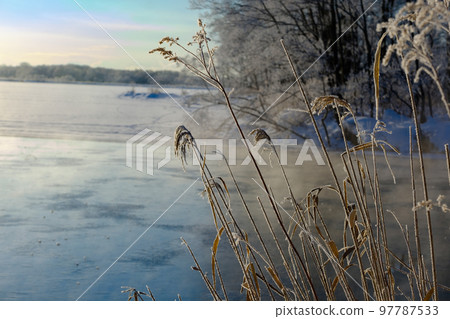 A storm boiling from the surface of Lake Utonai in the middle of winter A storm boiling from the surface of Lake Utonai in the middle of winter 97787533