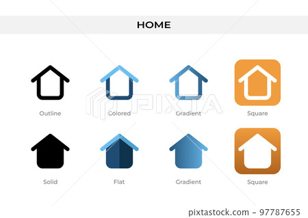 home icon in different style. home vector icons designed in outline, solid, colored, gradient, and flat style. Symbol, logo illustration. Vector illustration 97787655