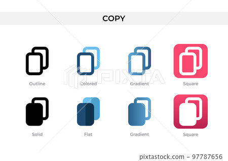 copy icon in different style. copy vector icons designed in outline, solid, colored, gradient, and flat style. Symbol, logo illustration. Vector illustration copy icon in different style. copy vector icons designed in outline, solid, colored, gradient, and flat style. Symbol, logo illustration. Vector illustration 97787656