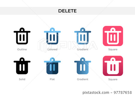 delete icon in different style. delete vector icons designed in outline, solid, colored, gradient, and flat style. Symbol, logo illustration. Vector illustration delete icon in different style. delete vector icons designed in outline, solid, colored, gradient, and flat style. Symbol, logo illustration. Vector illustration 97787658