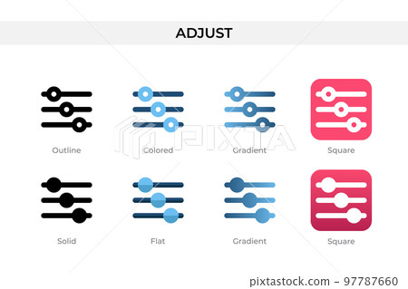 adjust icon in different style. adjust vector icons designed in outline, solid, colored, gradient, and flat style. Symbol, logo illustration. Vector illustration adjust icon in different style. adjust vector icons designed in outline, solid, colored, gradient, and flat style. Symbol, logo illustration. Vector illustration 97787660