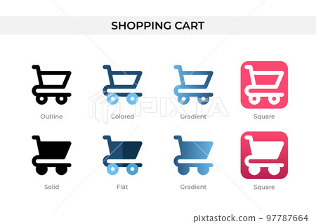 shopping cart icon in different style. shopping cart vector icons designed in outline, solid, colored, gradient, and flat style. Symbol, logo illustration. Vector illustration shopping cart icon in different style. shopping cart vector icons designed in outline, solid, colored, gradient, and flat style. Symbol, logo illustration. Vector illustration 97787664