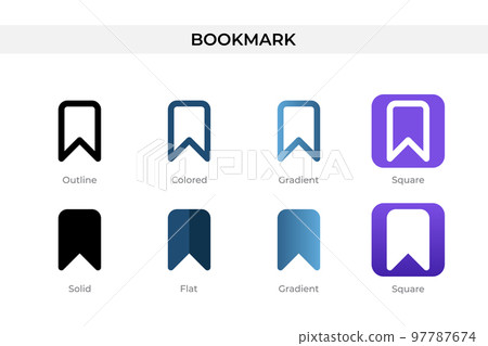 bookmark icon in different style. bookmark vector icons designed in outline, solid, colored, gradient, and flat style. Symbol, logo illustration. Vector illustration 97787674