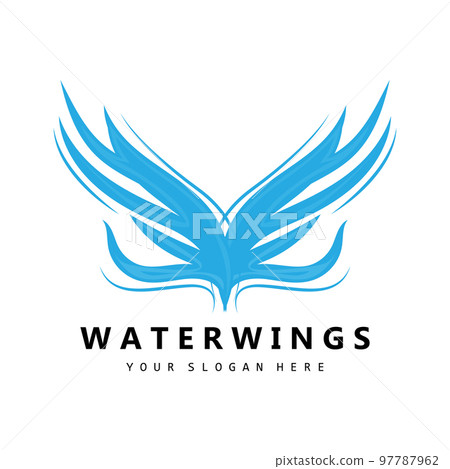 Water Wave Logo, Earth Element Vector, Water Wings Logo Design Style, Brand Icon, Sticker 97787962