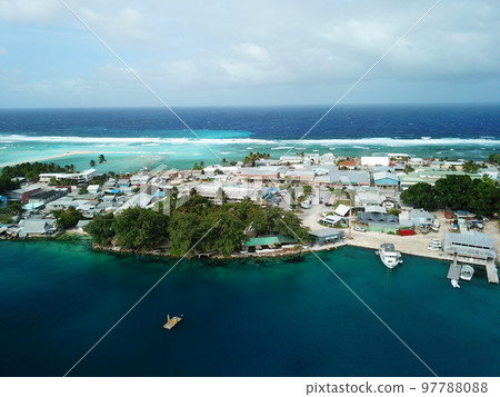 Majuro atoll and Majuro town in Marshall islands 97788088