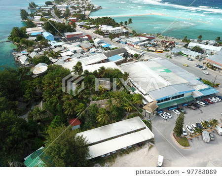 Majuro atoll and Majuro town in Marshall islands 97788089