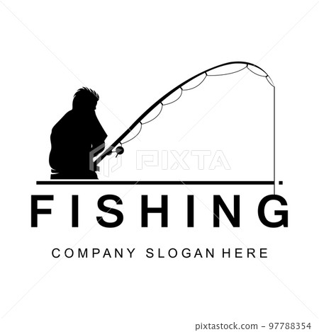 Fishing Logo Design, Fish Hunting Vector Illustration 97788354
