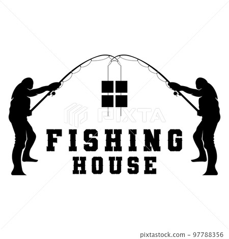 Fishing Logo Design, Fish Hunting Vector Illustration 97788356