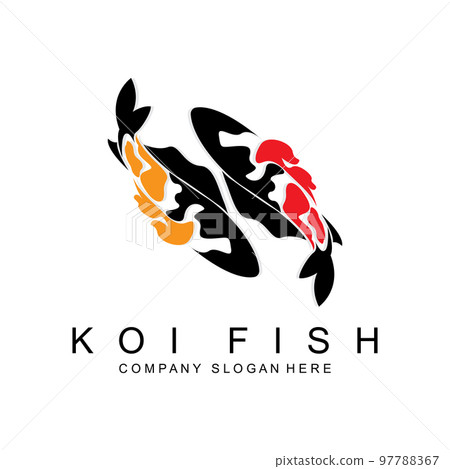 Koi Fish Logo Design, Ornamental Fish Vector, Aquarium Ornament Illustration Brand product 97788367