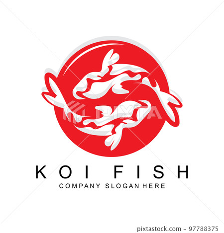 Koi Fish Logo Design, Ornamental Fish Vector, Aquarium Ornament Illustration Brand product 97788375