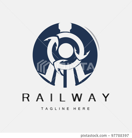 Train Logo Design. Fast Train Track Vector, Fast Transport Vehicle Illustration 97788397