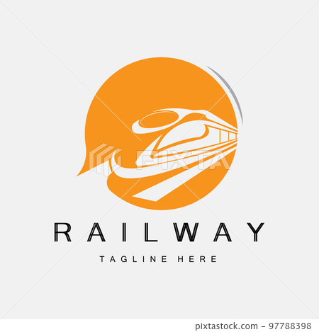 Train Logo Design. Fast Train Track Vector, Fast Transport Vehicle Illustration 97788398