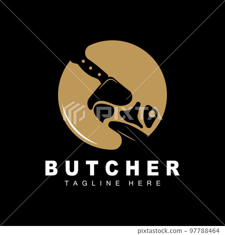 Butcher logo design, Knife Cutting Tool Vector Template, Product Brand Illustration 97788464