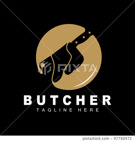 Butcher logo design, Knife Cutting Tool Vector Template, Product Brand Illustration 97788472