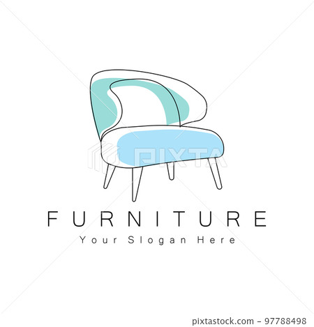 Furniture Logo Design, Home Furniture Illustration Table Icons, Chairs, Cupboards, Lamps 97788498