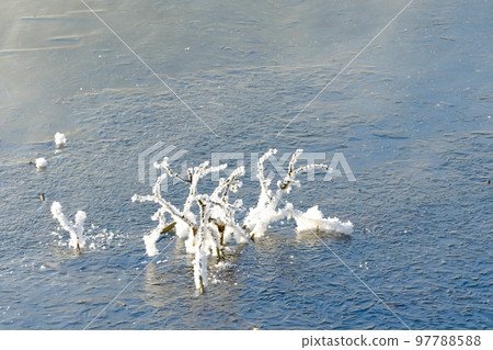 Surface pattern of frozen Lake Utonai Surface pattern of frozen Lake Utonai 97788588