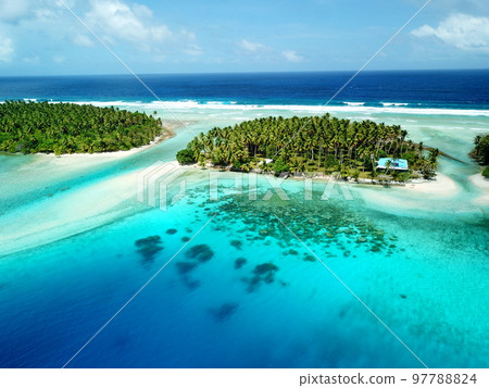 Majuro atoll and Majuro town in Marshall islands 97788824