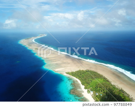 Majuro atoll and Majuro town in Marshall islands 97788849