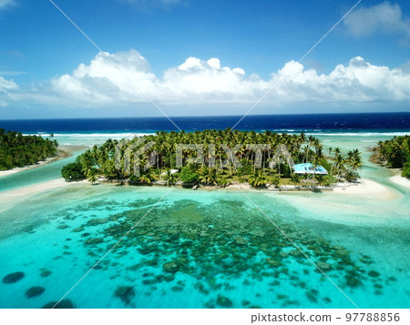 Majuro atoll and Majuro town in Marshall islands 97788856