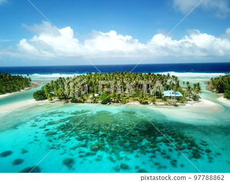 Majuro atoll and Majuro town in Marshall islands 97788862