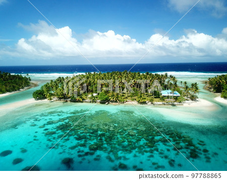Majuro atoll and Majuro town in Marshall islands 97788865
