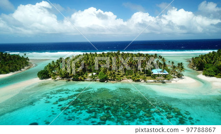 Majuro atoll and Majuro town in Marshall islands 97788867