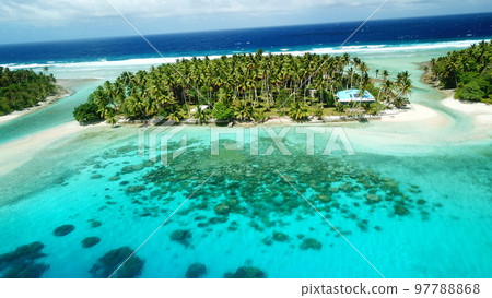 Majuro atoll and Majuro town in Marshall islands 97788868