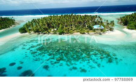 Majuro atoll and Majuro town in Marshall islands 97788869