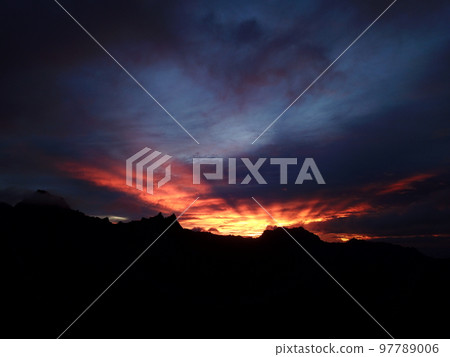 Sunset to Sleeping lady in Kosrae, Micronesia 97789006