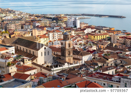 Port, Marina and City by the Sea. Salerno, Italy. 97789367
