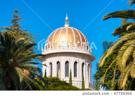 Bahai Gardens in Haifa, Israel. Tourist Attraction 97789368