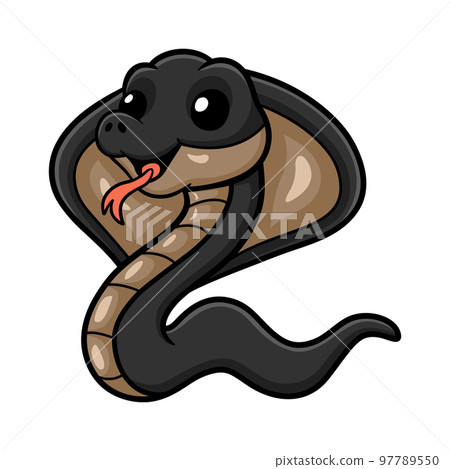 Cute javan spitting cobra cartoon 97789550
