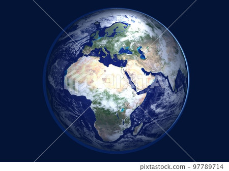 Earth, Europe, Africa, no stars in the background (3DCG image) 97789714