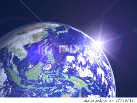 Southeast Asia Association of Southeast Asian Nations Melanesian countries Morning sun Sun (3DCG image) 97789718