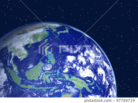 Southeast Asia Association of Southeast Asian Nations Melanesian countries Stars in the background (3DCG image) 97789719