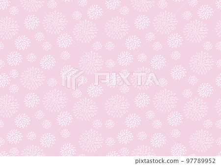 Cute seamless background of round flowers pink 97789952