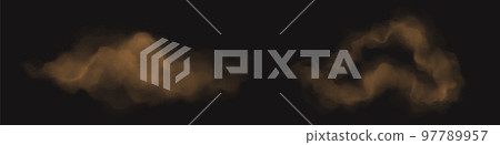 Brown dust clouds with sand and dirt particles 97789957