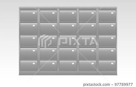 File cabinet with drawers for documents, vector 97789977