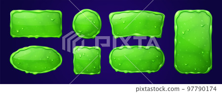 Set of sticky slime frames isolated on background Set of sticky slime frames isolated on background 97790174