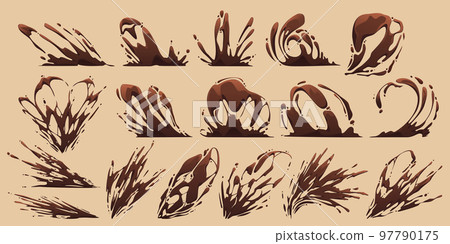 Chocolate splashes, splatters vfx game effect 97790175