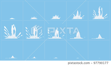 Animation sprite sheet of milk splashes Animation sprite sheet of milk splashes 97790177