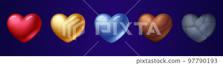 Heart icons, Valentine day romantic symbol of love Heart icons, Valentine day romantic symbol of love 97790193
