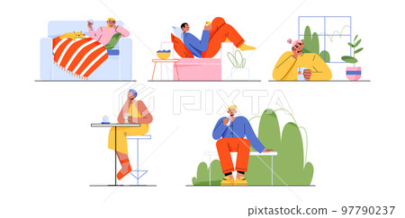 People drink, relax at home, bar and outdoors 97790237