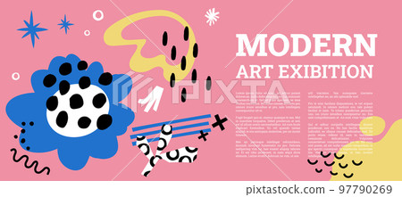 Modern art exhibition banner, invitation to expo 97790269